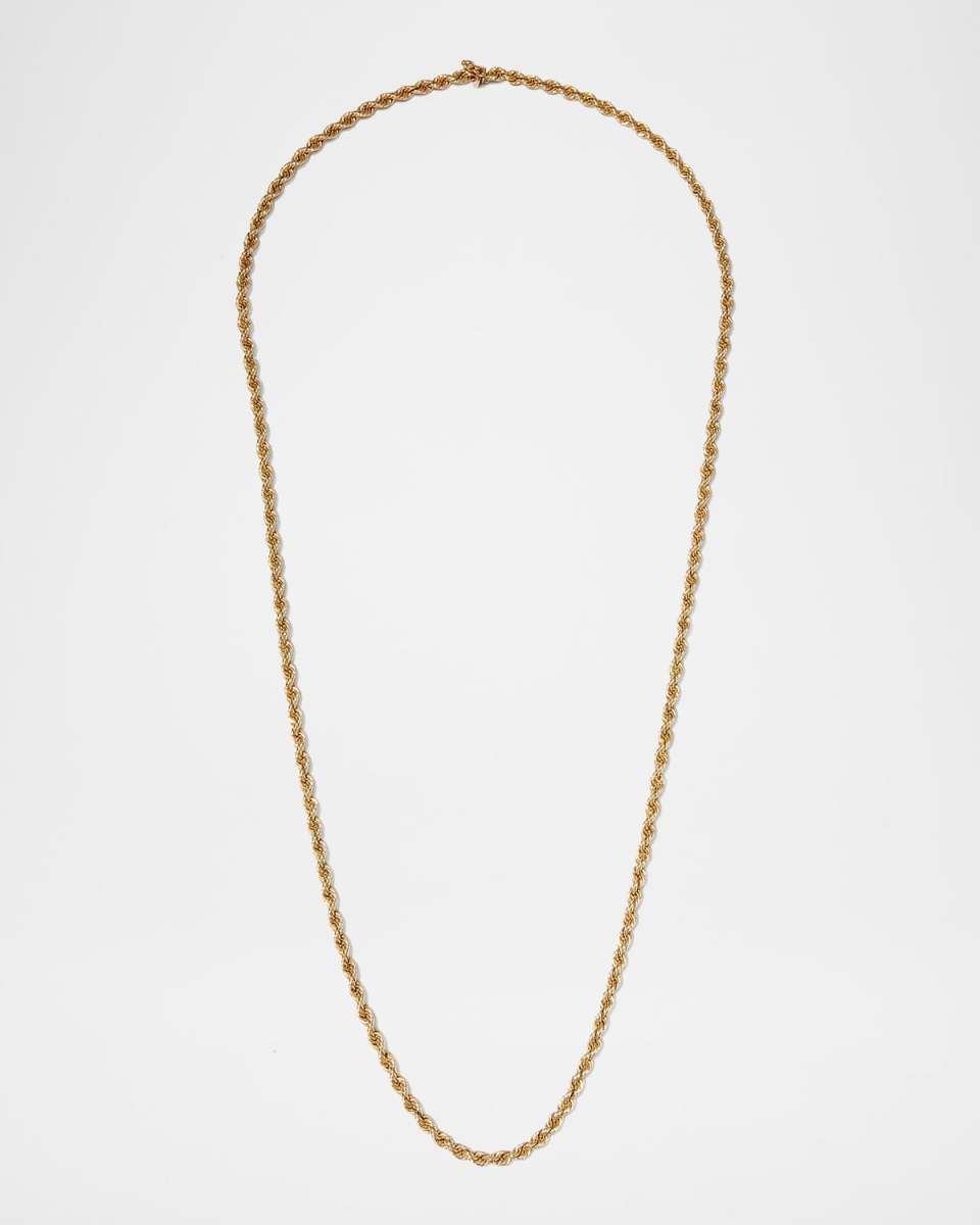 Yellow Gold Twist Chain Necklace, 33"L